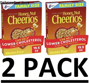 2 PACK - Honey Nut Cheerios Gluten Free Cereal FAMILY SIZE 19.5 oz - FREE SHIP!! - Picture 1 of 6
