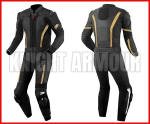 NEW RACING 1 PIECE MOTORCYCLE MOTORBIKE MOTO GP BIKER REPRO LEATHER SUIT - Foto 1 di 8