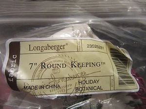 LONGABERGER 7" Round Keeping Basket Liner Holiday Botanical Fabric - Picture 1 of 1