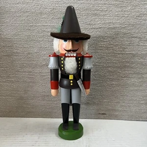 VTG Expertic Erzgebirge Handmade Wooden Hunter Nutcracker w/ Knife 11" Germany - Picture 1 of 15