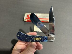 Case XX 1991 B62100-1 Blue Bone Barehead Saddlehorn Winston Cup Pocket Knife