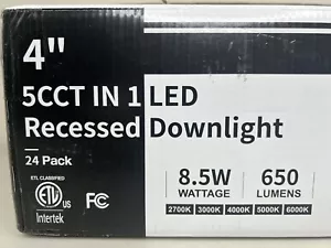 Amico White Dimmable 4 Inch 5CCT IN 1 LED Recessed Downlight Pack Of 24 NEW - Picture 1 of 7