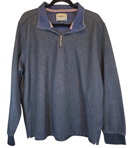 Felpa uomo Flag & Anthem XXL 1/4 zip blu navy pullover maglione manica lunga - Foto 1 di 7