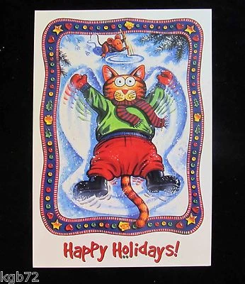 Leanin Tree Christmas Greeting Card Cat Mouse Humor Snow Multi Color C32 - Image 1 of 2