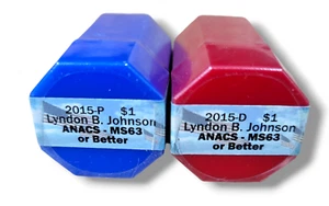 2015 P & D ~ LYNDON B. JOHNSON PRESIDENTIAL DOLLAR ROLLEN ~ ANACS MS63 ODER BESSER - Bild 1 von 2