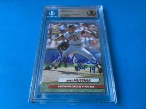 Tarjeta de ultra novato de Mike Mussina 1992 firmada automática Beckett BAS de los Yankees - Imagen 1 de 2