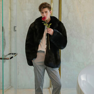 Fox Fur Coat Men's Mid-length Leather New Winter Thickened Fur One-piece Jacket
