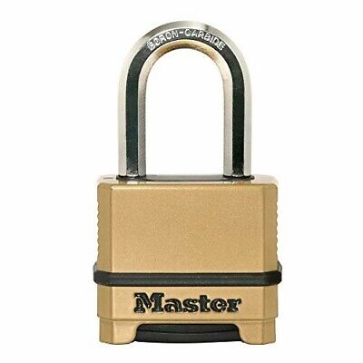 Master Lock Heavy Duty Outdoor Combination Lock, 1-1/2 In. Shackle, Brass Finish • 17.95$