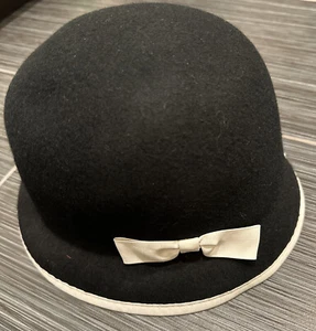 Janie & Jack Bonjour Black & White Cloche Wool Hat - 6-8 - Picture 1 of 3