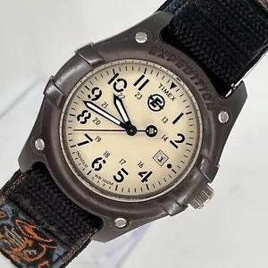 Timex Indiglo Women's Watch SILVERFOOT White Dial Fish Print Canvas NEW BATTERY - Picture 1 of 11