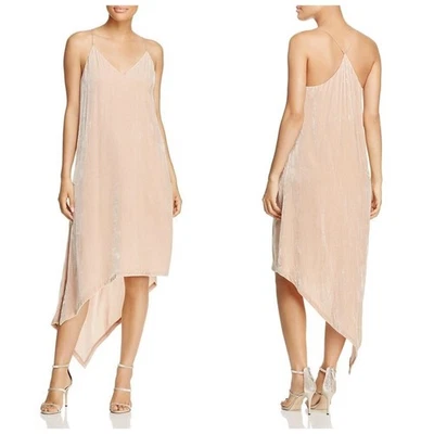 Vestido maxi BCBGMaxAzria rosa novo com etiquetas veludo seda boho decote em V balletcore - Imagem 1 de 4