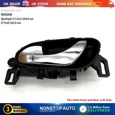 Cromo Interno Maniglia Portiera Anteriore SX Per Nissan Qashqai II X - Immagine 1 di 4