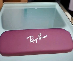 Ray-Ban Sunglasses Hard Shell Case Quality Burgandy Red Lining 6"x2"CASE ONLY - Picture 1 of 11