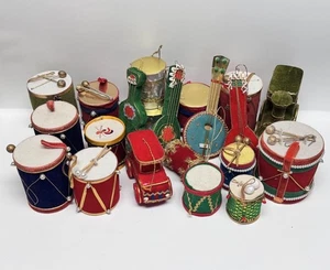 Large Vtg Lot Flocked Velour Drums Guitar Mandolins Train Car Ornaments JAPAN - Picture 1 of 19