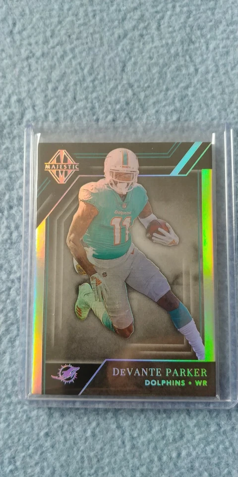 2019 MAJESTIC BASE HOLO SILVER DEVANTE PARKER #'D 14/25 MIAMI DOLPHINS - Image 1 of 2