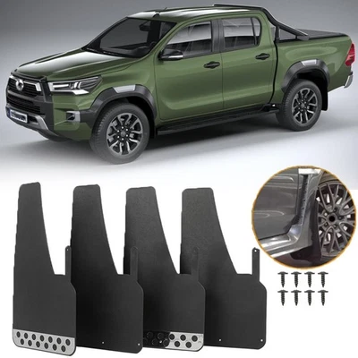 4* Mud Flap Splash Mudguards Fender w/Stainless reflecto For Toyota Hilux Pickup - Изображение 1 из 4