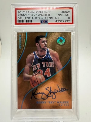 2017-18 Opulence KENNY "SKY" WALKER Platinum Auto 1/1 One of One PSA 8 #OAKSW - Image 1 of 2