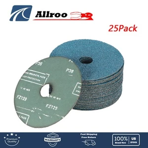 Zirconia Resin Fiber Grinding and Sanding Discs,5” x 7/8”, 36 Grit 25 Pack - Picture 1 of 7