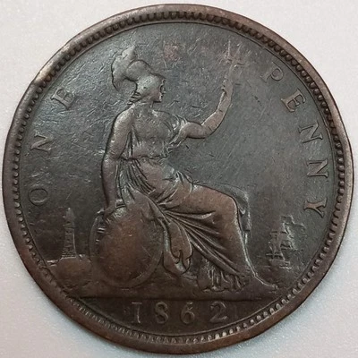 1862 Reino Unido Grã-Bretanha 1 centavo (Lote #2) - Imagem 1 de 2