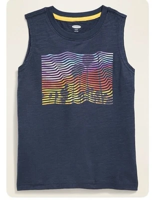 Old Navy Kids Size Small (6-7) Blue Slub Knit Muscle Tank Top $13 NWT - Image 1 of 2