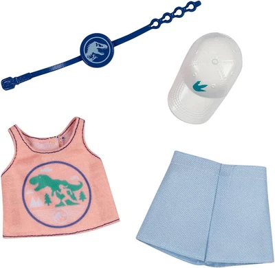 Roupas de boneca Barbie, inspiradas em Jurassic World: Dominion, regata rosa, azul  - Imagem 1 de 2
