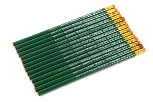 14 Vintage DIXON Anglo Saxon 1810 No.2 Pencils ROUND Green Finish Wood Pencils - Picture 1 of 5