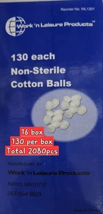 NICHT STERILE WATTEBÄUSCHE 16 BOX'S GESAMT 2080 Stück (130 PRO BOX) - Bild 1 von 2