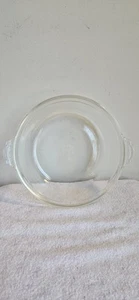 PYREX VTG CLEAR GLASS 2QT 623-0R-023-B ROUND MIXING CASSEROLE HANDLED BOWL US - Picture 1 of 13