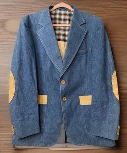 Vintage Denim Cord O/S Blazer Jacke Sport Mantel 44" Brustumfang - Bild 1 von 15