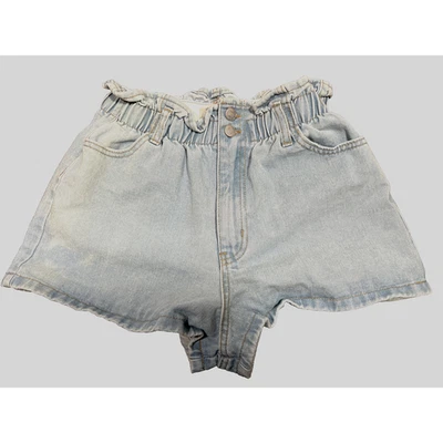 Forever 21 Shorts High-rise Denim Mini Jean size 27 Blue Roll-up Women's Junior - Image 1 of 4