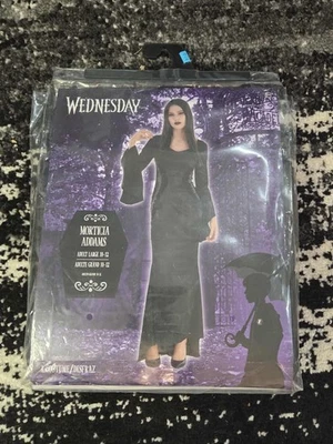 Wednesday Morticia Addams Large Adult Costume One Piece Dress Addam Family New - Image 1 of 3