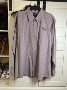 Texas A&M Antigua Shirt Mens XL Maroon White Check Embroidered Logo Aggies - Picture 1 of 7