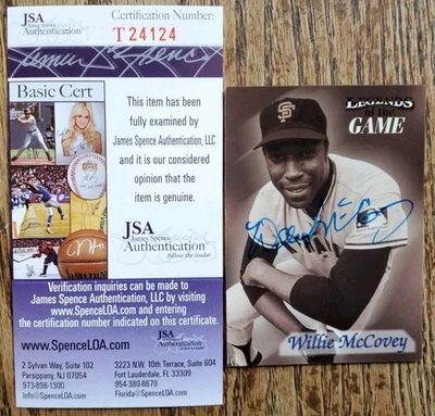 NICE 1998 SI Legends Baseball Giants Willie McCovey Autographed Signed Card JSA - Image 1 of 3