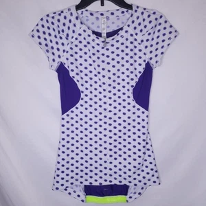 Lululemon Cycling Jersey Womens 6 Purple, White Polka Dot Presta - Picture 1 of 11