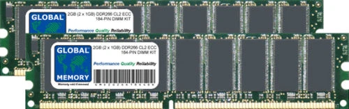 2GB (2 x 1GB) DDR 266MHz PC2100 184-PIN ECC UDIMM SERVER/WORKSTATION RAM KIT - Image 1 of 1