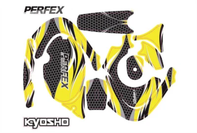 Dekor PERFEX KT-18 Fernsteuerung gelb Aufkleber Dekorbogen Kyosho 36270Y - Bild 1 von 2