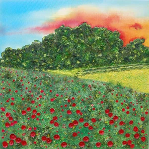 NEW ORIGINAL RACHEL MCCULLOCK "Hertfordshire Sunrise" MODERN PAINTING - Picture 1 of 1