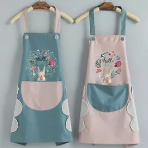 Kitchen Waterproof Apron Oil Proof Wreath Rabbit Nail Shop Baking Accessories - Picture 1 of 38