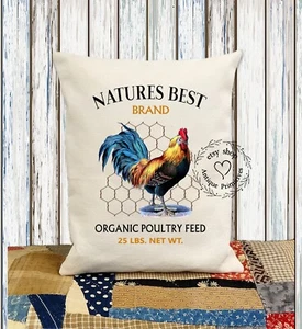 Natures Best Chicken Poultry Feed Fabric Pillow #1214 - Picture 1 of 6