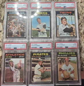 Lot of Six 1971 Topps HOF PSA 4 Robinson Kaline Killebrew Blue Stargell McCarver - Picture 1 of 13