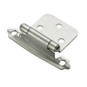 Self Closing Cabinet Hinges Satin Nickel, 50 Pack - Variable Overlay Flush - Picture 1 of 5