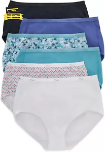 Women'S High-Waisted Brief Panties, 6-Pack, Moisture-Wicking Cotton Brief Underw - Picture 1 of 6