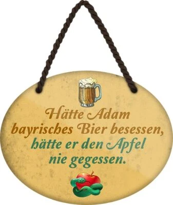 Schilderkreis24 Blechschild - Lustiges Bayrisches Bier Zitat - Bayrisches Bier D