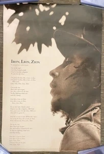 Bob Marley Iron Like A Lion in Zion Lyrics 1992 Original Vintage 24x36 Poster - Picture 1 of 1