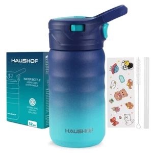 HAUSHOF 12 oz Kids Water Bottle Vacuum Double Wall Insulated Cup Stainless Steel - Picture 1 of 10