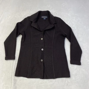 Herman Geist 100% Wool Women's Size Medium Brown Jacket Button Cardigan - Picture 1 of 8