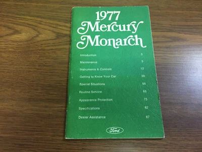 1977 Ford Mercury Monarch Owner's Manual - Image 1 of 4