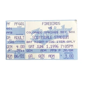 1996 PCL Ticket Colorado Springs Sky Sox vs. Phoenix Firebirds Helton Walker EY - Picture 1 of 4
