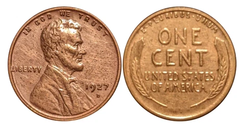 1927 D - Lincoln Wheat Penny - Looks Red Unc Cover