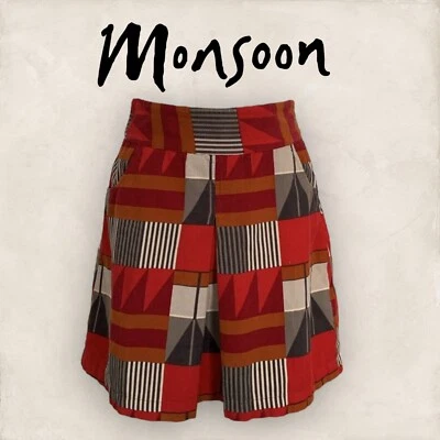 Falda Monzón Mujer Roja Multicolor Suave Fina Cordón de Aguja Algodón Línea A Reino Unido 8 Foto 1 de 4